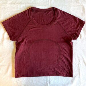 Lululemon Swiftly Tech Short-Sleeve Shirt 2.0 Red Merlot size 4
